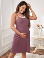 Breathable High-Stretch Knit Fabric Detail - Skin-Friendly Loungewear for New Moms - Fanghuang