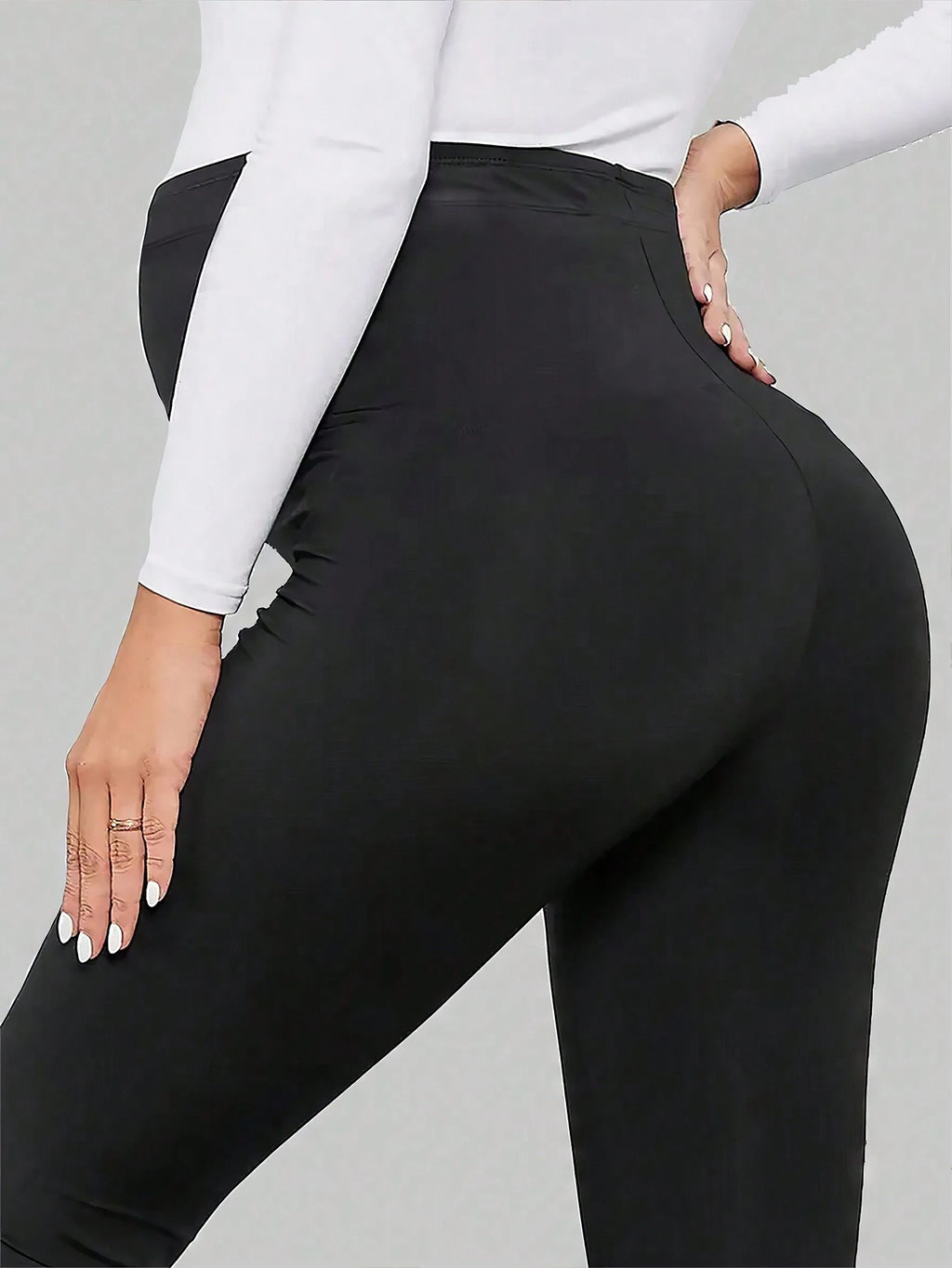 Flattering Slim Fit Maternity Leggings for Daily Workwear and Exercise - All-match Black Tights - Fanghuang