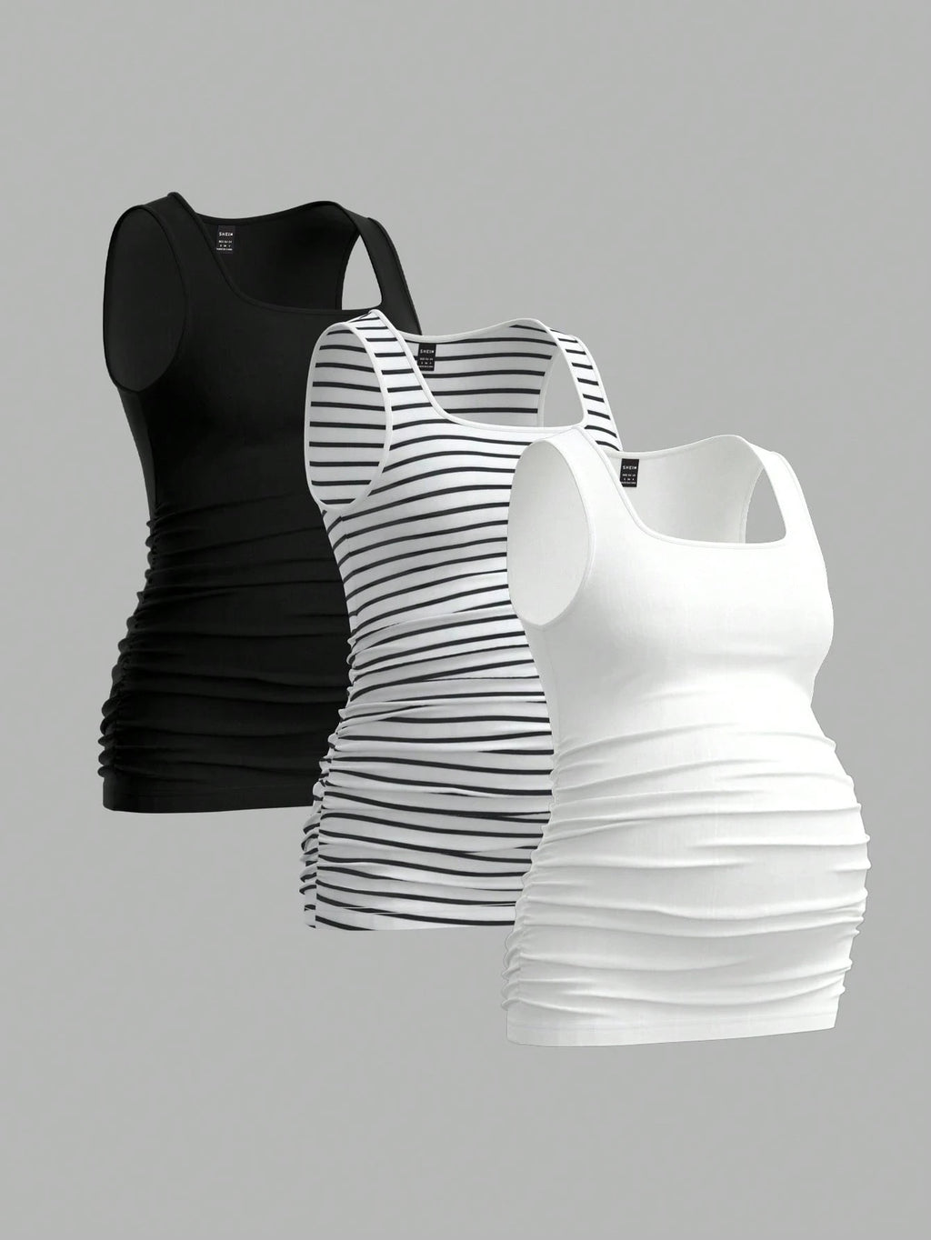 Breathable and Skin-friendly Fabric Detail of 3-Pack Pregnancy Shirts - Multiple Color Options - Fanghuang