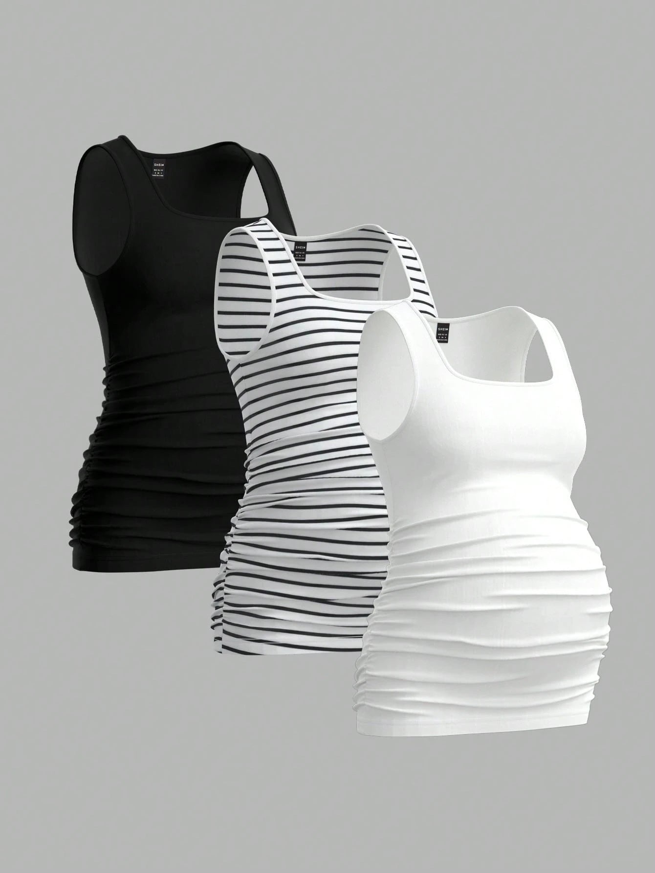 Breathable and Skin-friendly Fabric Detail of 3-Pack Pregnancy Shirts - Multiple Color Options - Fanghuang