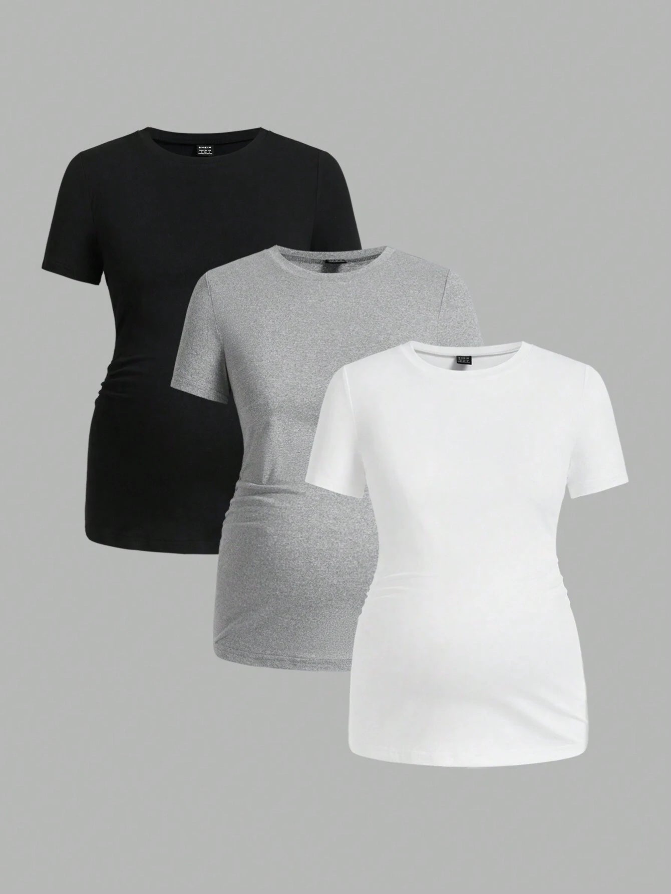 3-Pack Maternity Short Sleeve T-Shirts - Casual Summer Pregnancy Activewear Tops