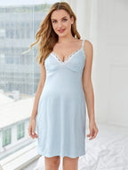 Soft Breathable Draped Fabric for Pregnant Women - Smooth Silhouette Maternity Lounge Dress - Fanghuang