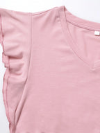 Elegant Flutter Sleeves Detail on Sleeveless Maternity Top - Soft and Stylish Summer Wear - Fanghuang