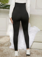 Slim Fit Maternity Sports Leggings with Full Belly Coverage - Flattering Silhouette - Fanghuang