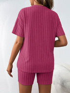 Maternity Two-Piece Set - Summer Comfortable Casual Versatile Loose Stretch Pink Maternity Suit