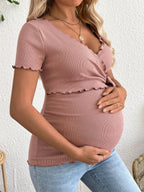 Versatile Pink Nursing Top for Postpartum Daily Walking and Gym - Summer Essentials - Fanghuang