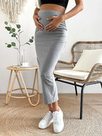 Soft Breathable Heather Grey Fabric of Summer Maternity Skirt - Skin-Friendly Activewear Style - Fanghuang