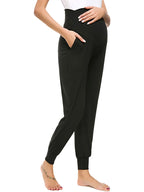 2-piece set Maternity Yoga Pants, Black & Gray, Summer Casual Versatile Sports Maternity Yoga Pants