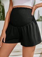 Breathable Black Fabric of Maternity Yoga Shorts - Squat Proof and Skin-friendly - Fanghuang