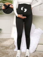Ultra-Stretchy and Non-See Through Fabric of Black Pregnancy Yoga Pants - Comfortable Activewear - Fanghuang