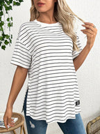 Soft Breathable Fabric of Striped Pregnancy Shirt - Skin-friendly Summer Clothing - Fanghuang
